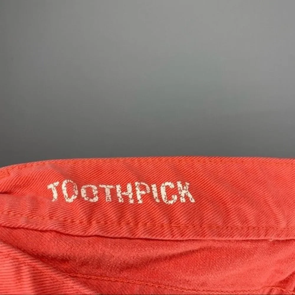 J Crew Pink Orange Denim Toothpick Ankle Skinny Jeans 27